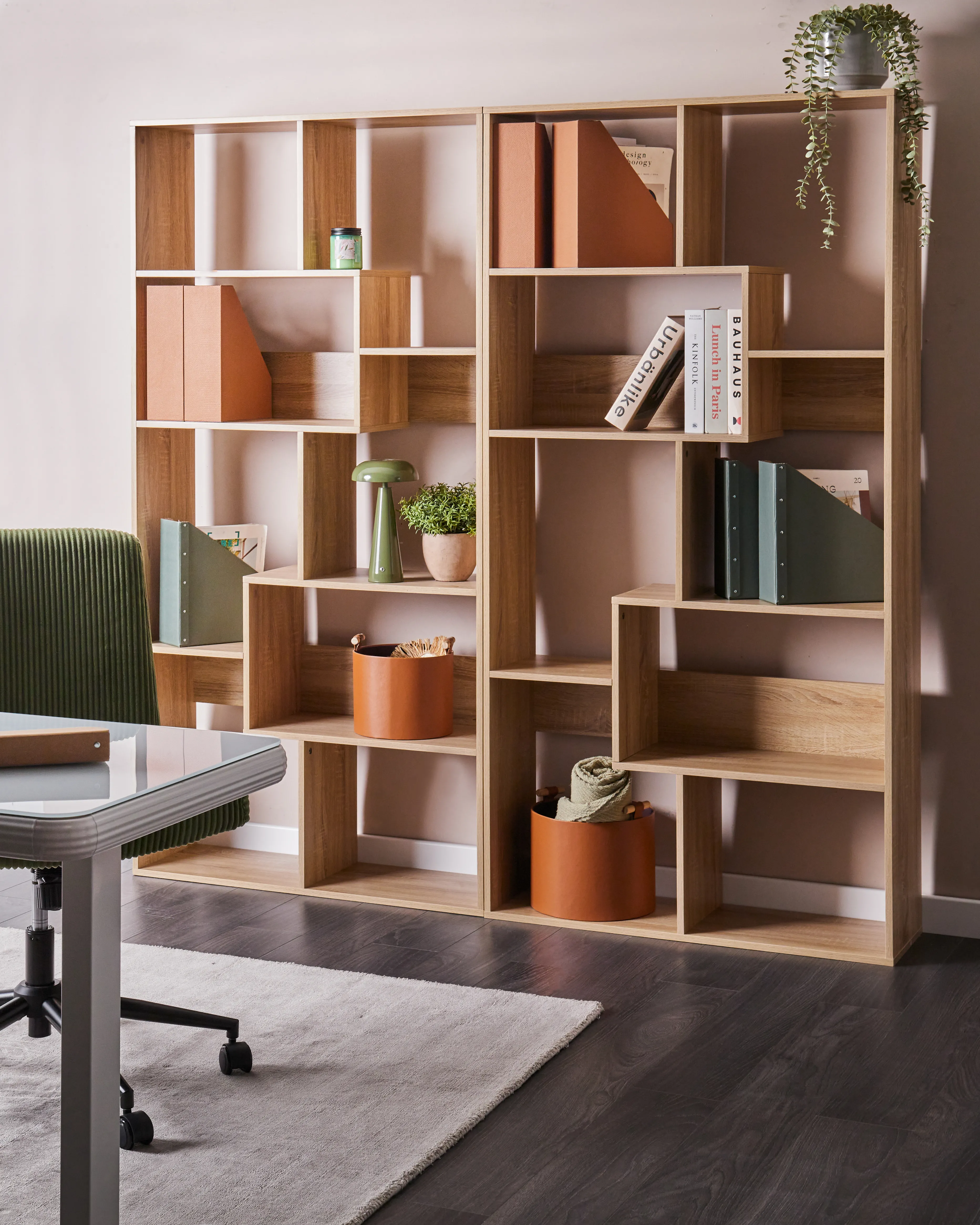 Boekenkast met 6 planken CHATEH 180 cm Lichtbruin