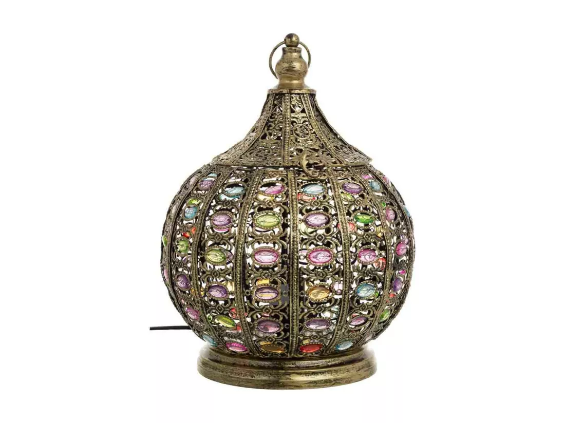 Lampe en métal avec verre acrylique coloré