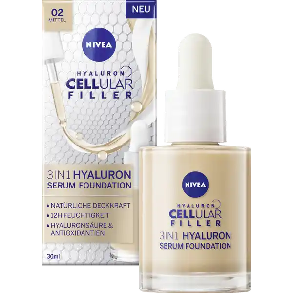 Cellular Filler 3in1 Hyaluron Serum Foundation 02 Mittel