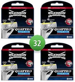 Wilkinson Sword Combi Scheermesjes Quattro Titanium Precision 32 mesjes