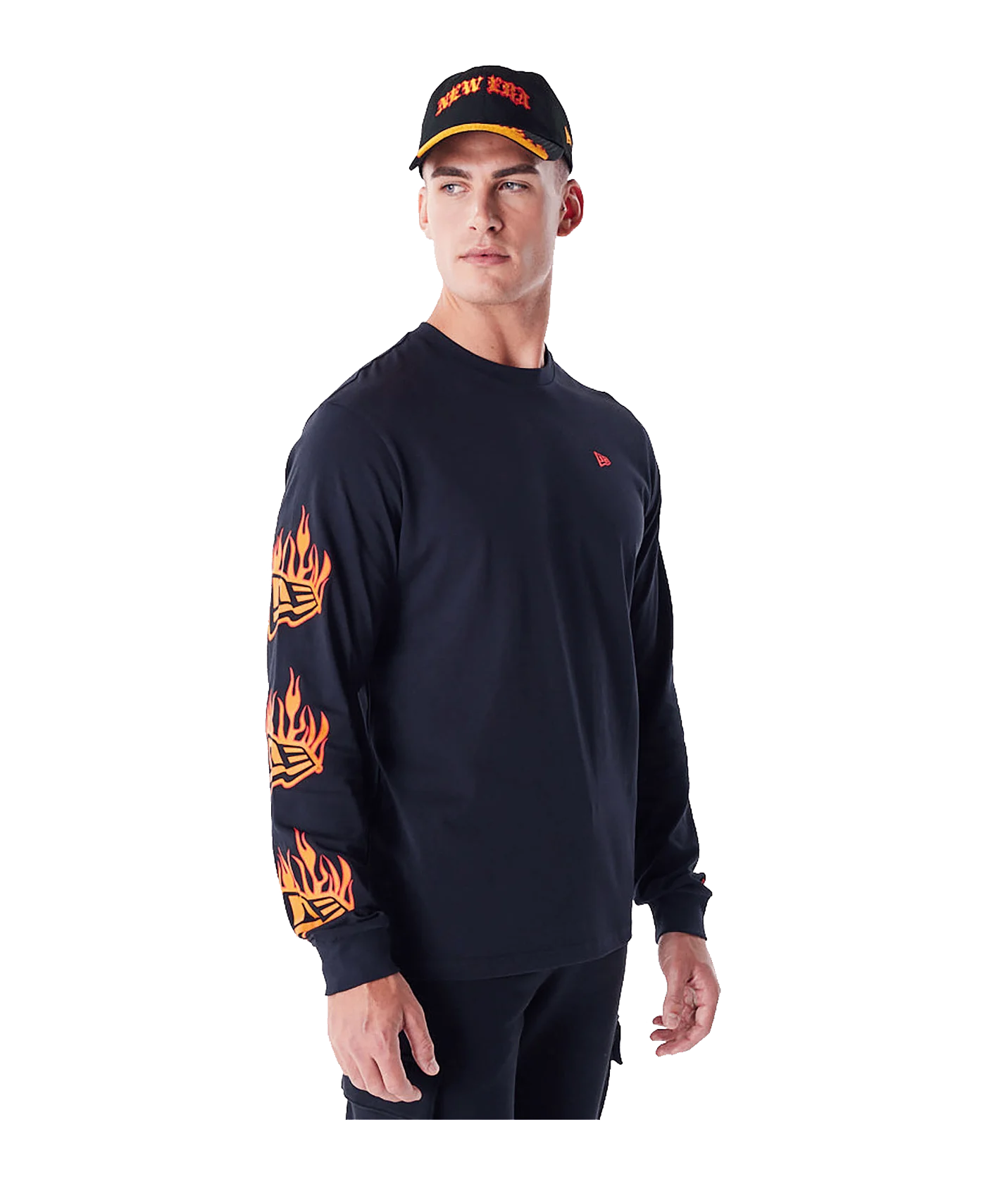 New Era Ne Flag Flame T-Shirt Schwarz