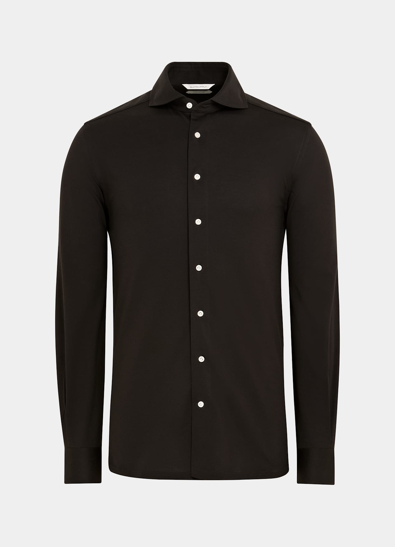 Chemise coupe très ajustée marron foncé