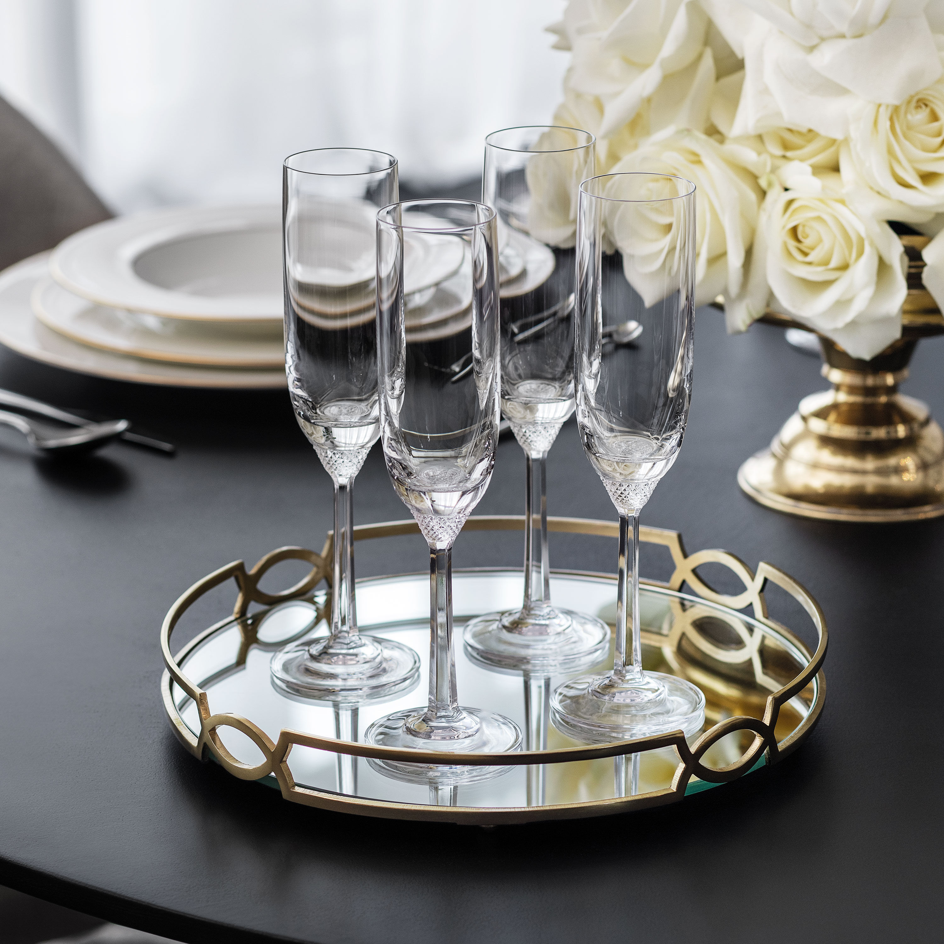 Octavie Champagne glass Clear, 4.1 oz, crystal glass