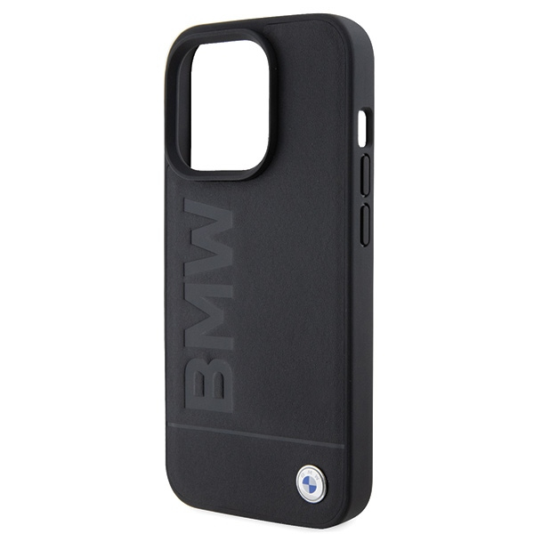 iPhone 15 Pro MagSafe Echtleder Hülle Imprint (BMHMP15LSLLBK) - Schwarz
