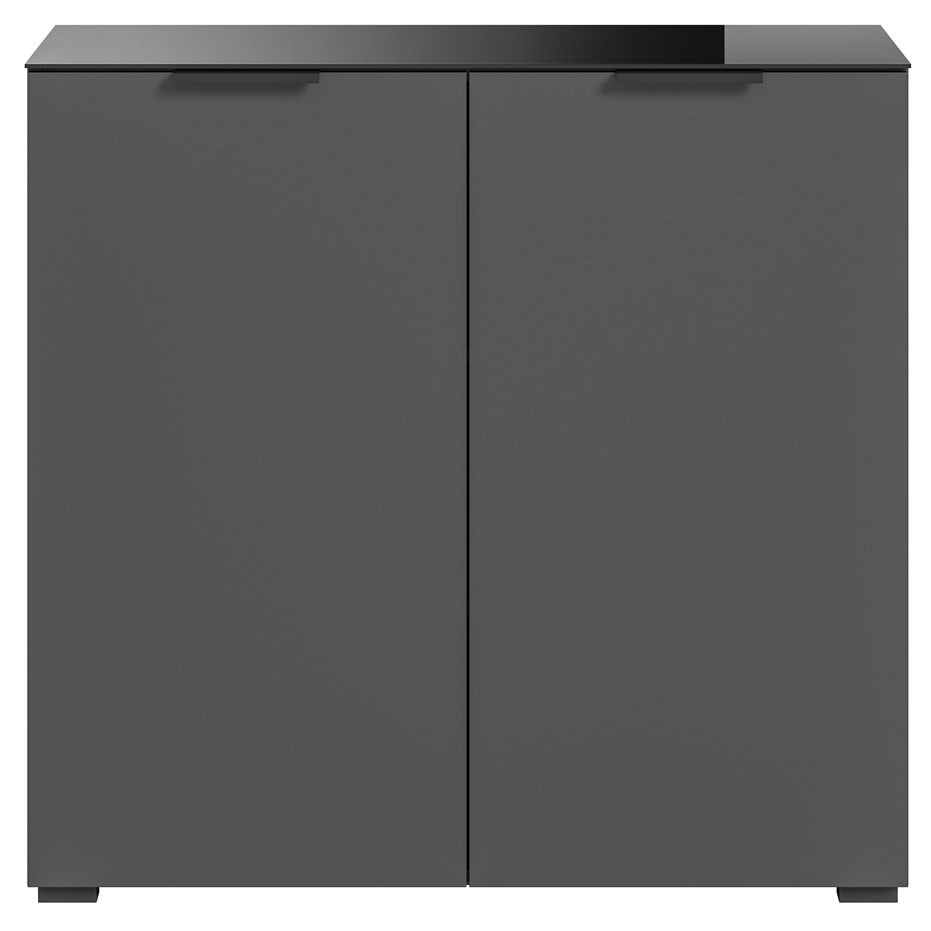 Kommode RAY - anthrazit - Glasplatte - 90 cm