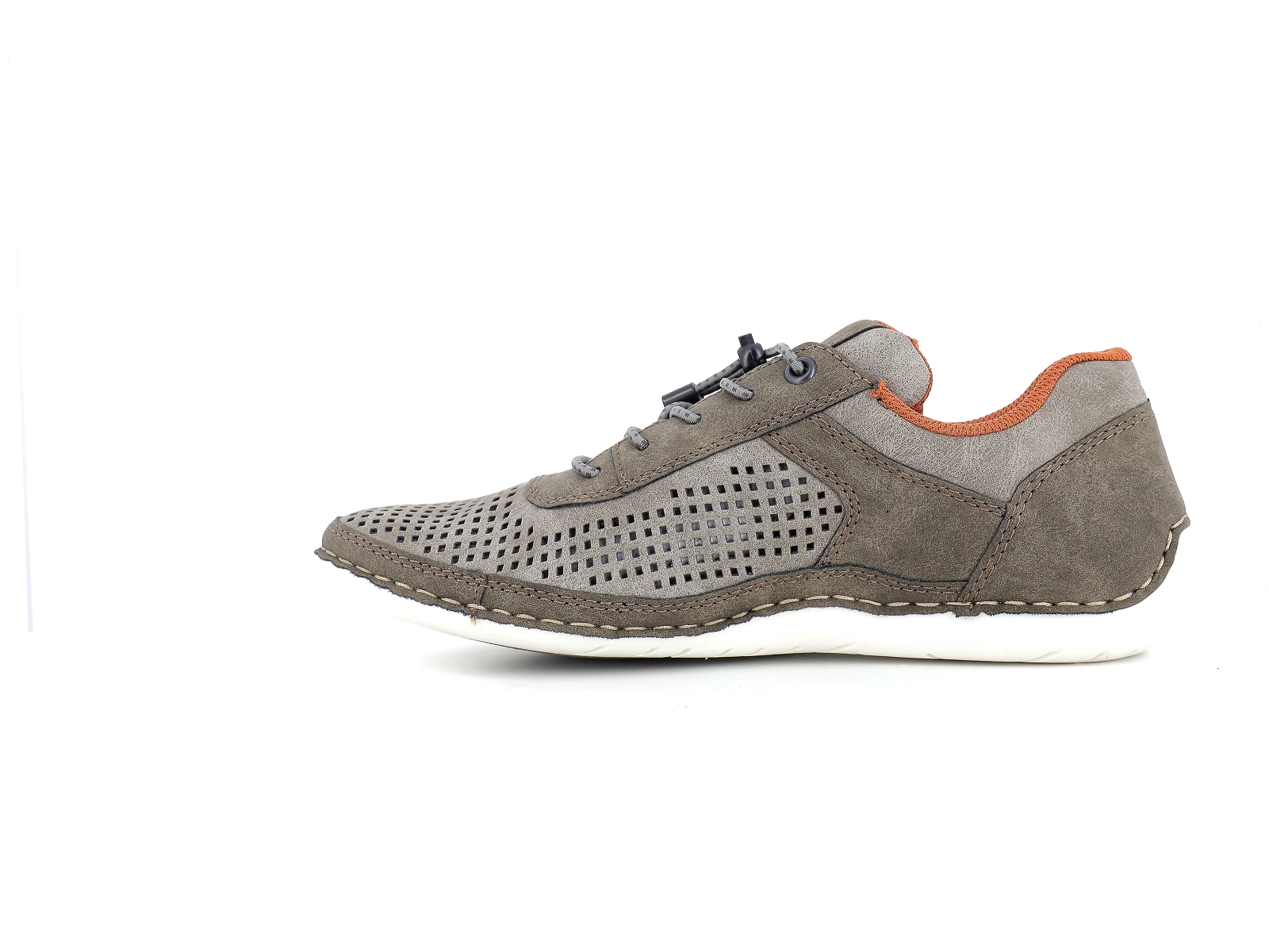 Rieker-07560 Matières combinées Taupe