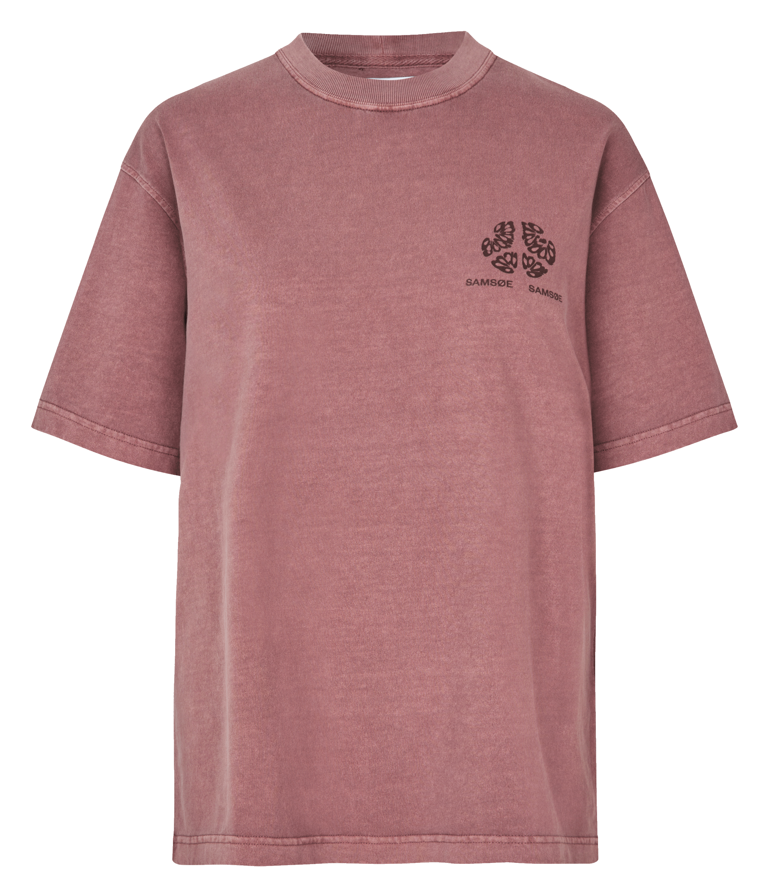 SAJOURNAL - Tee-shirt droit col rond en coton bio | Rose