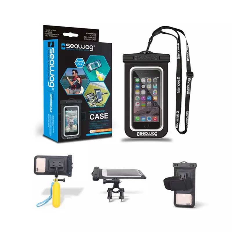 Pochette étanche SEAWAG Noir + Mini selfie stick flottant + Support vélo + Brassard