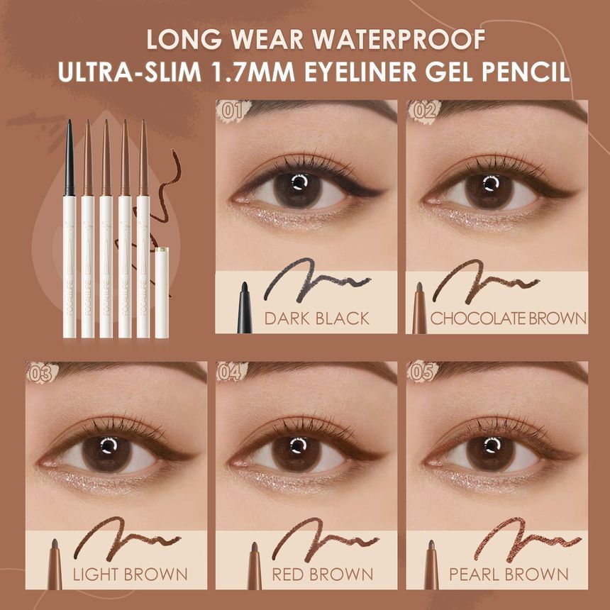 FOCALLURE - Perfect gedefinieerde gel eyeliner - 2 kleuren