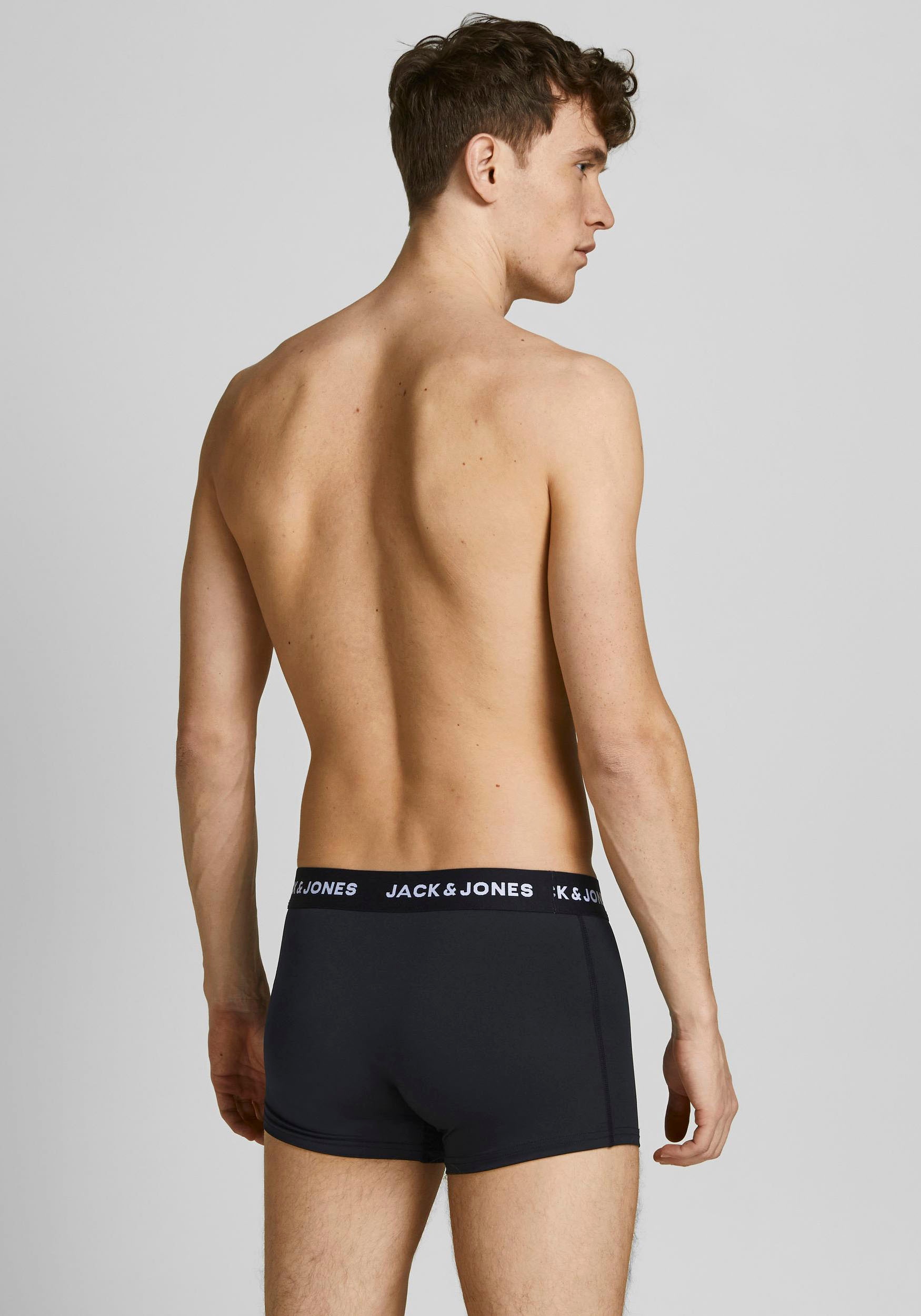 Jack & Jones Boxershorts »JACBASE Microfiber mit Gummibund, perfekter Passform, im 3er-Pack«, 3 Stk. eng anliegend, Single Jersey, Polyester
