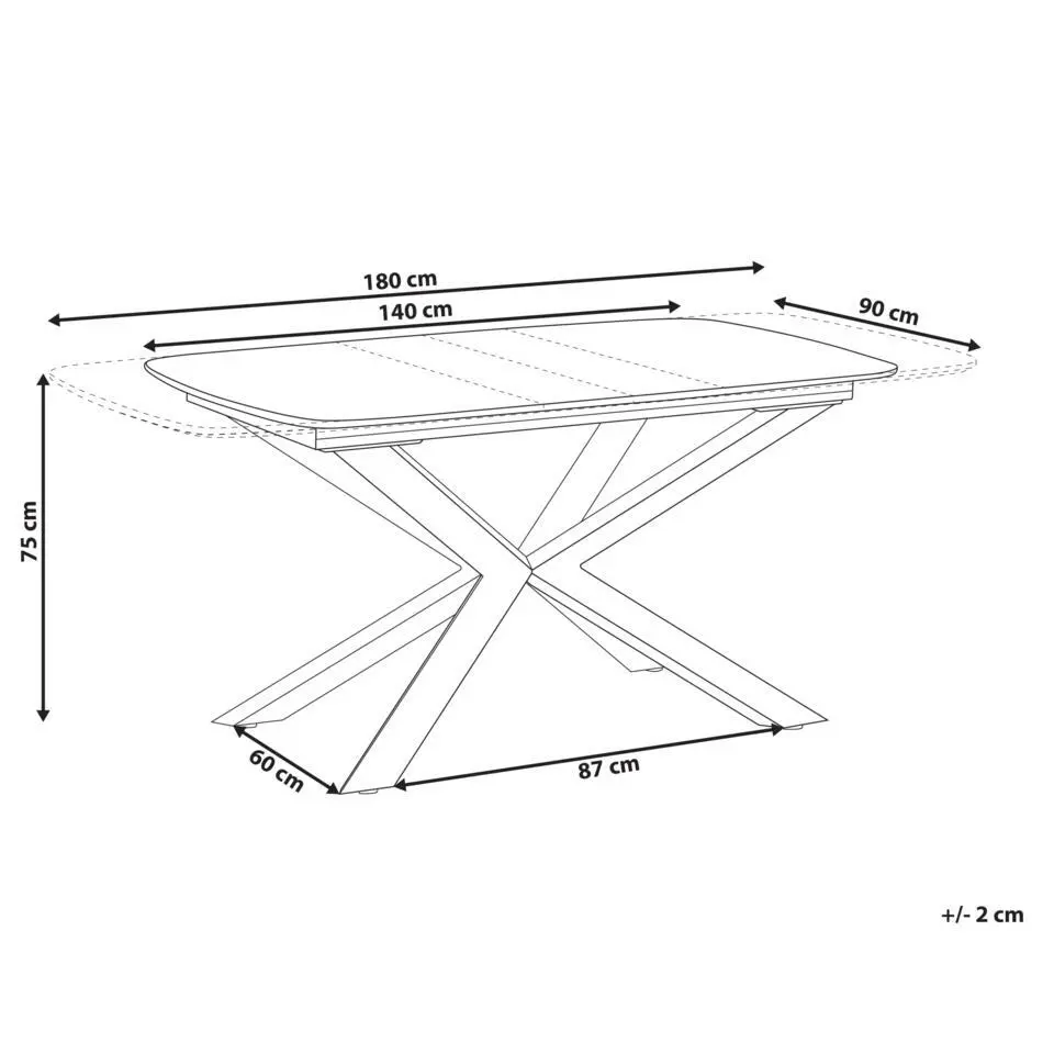 GAIRDNER - Eettafel uitschuifbaar - Bruin - 140/180 x 90 cm - MDF