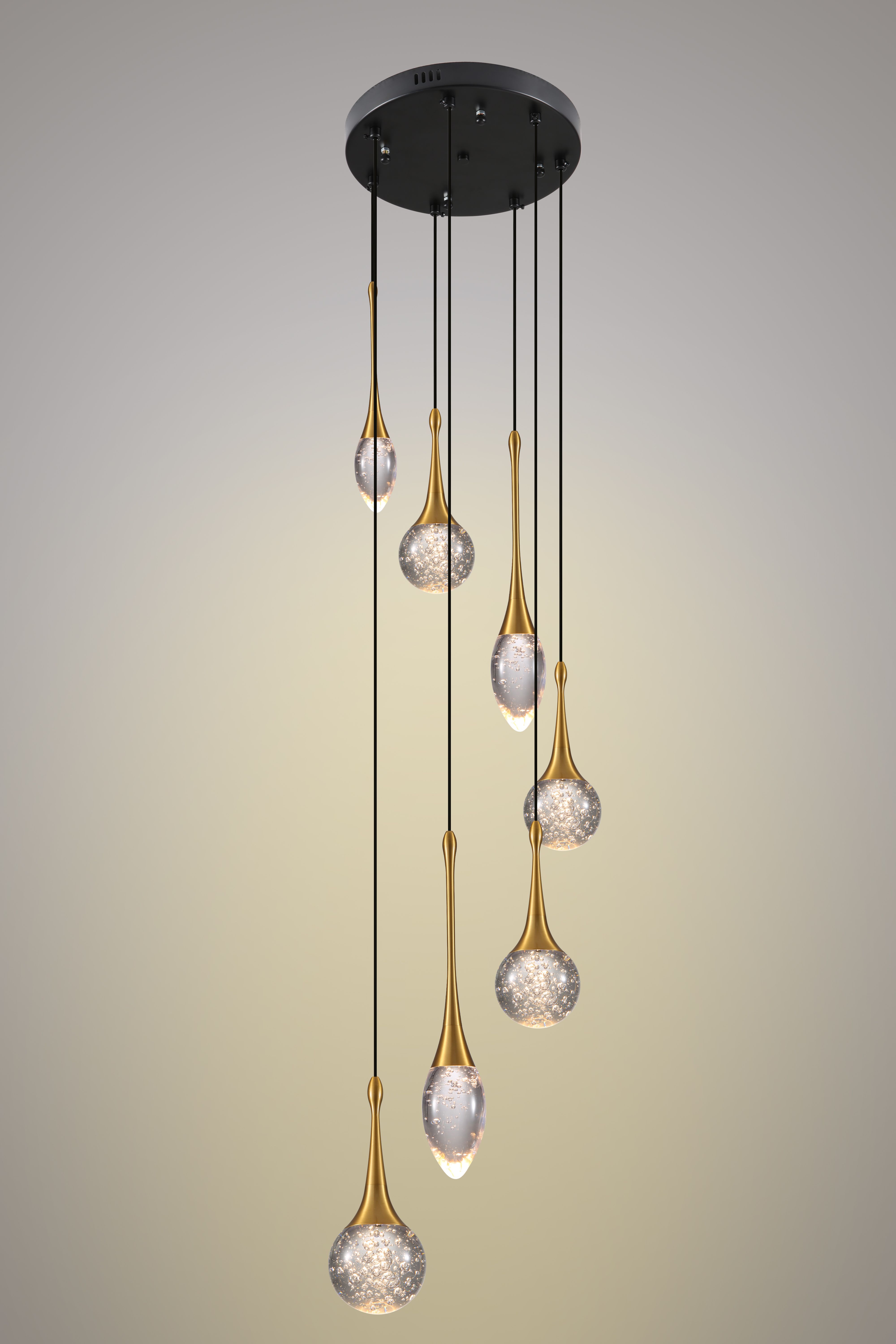 Hanglamp 7-lichts Goud Bolla ⌀30  x H180 cm