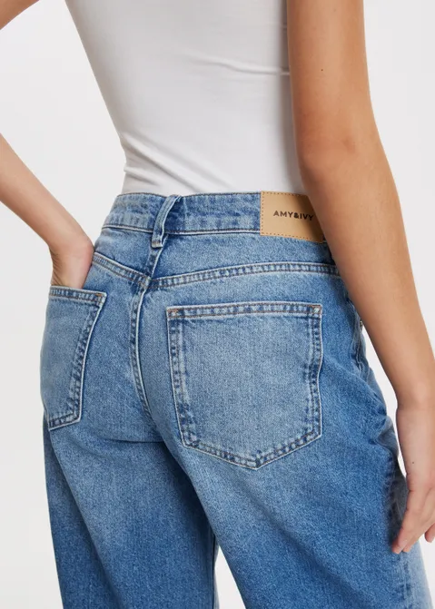 Wijde pintuck jeans blauw (BLW.USD)