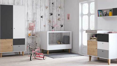 Chambre Concept lit 70x140+commode+armoire OAK - VOX