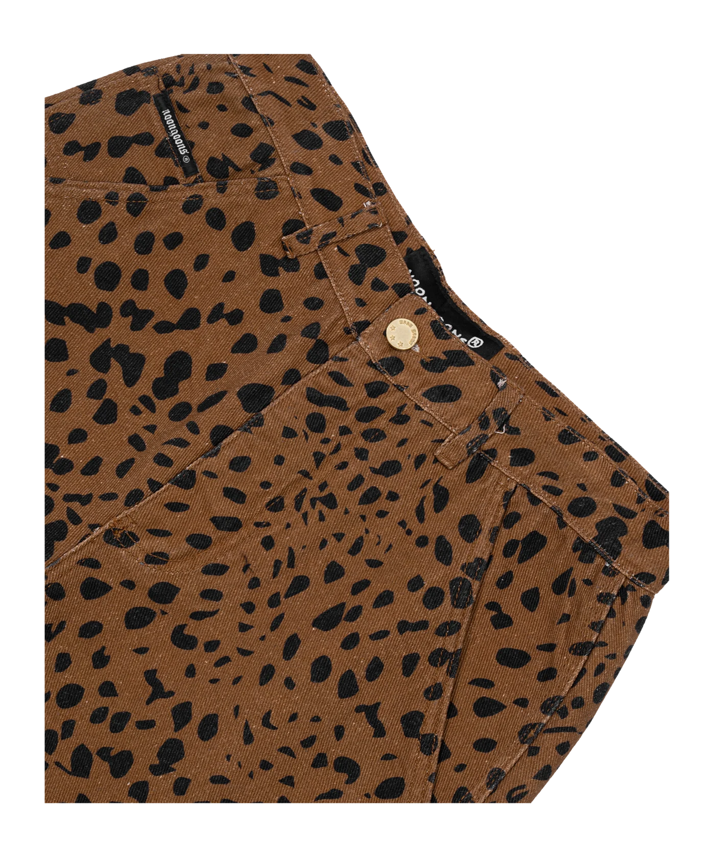 Noon Goons Go Leopard Denim Hose Braun