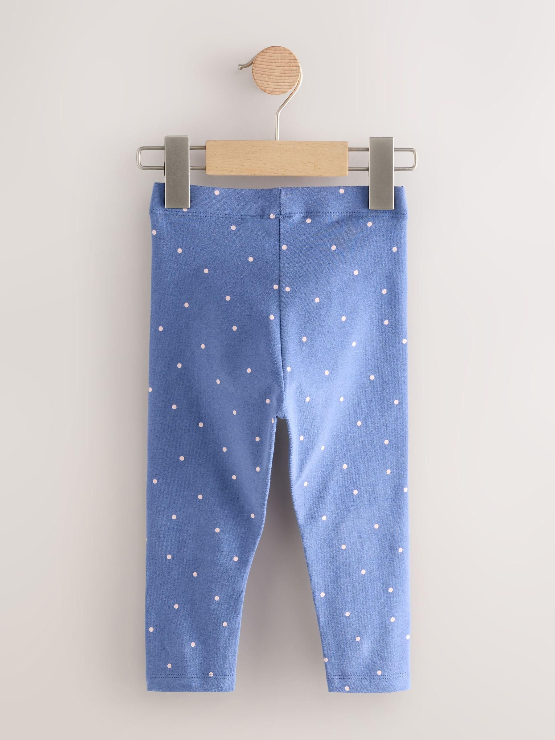 Blauw lieveheersbeestje - Versierde leggings (3 mnd-7 jr)
