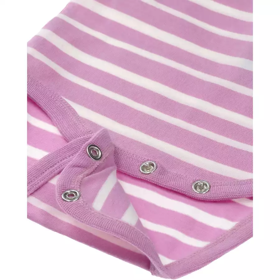 Villervalla Body Langarm Stripes flamingo