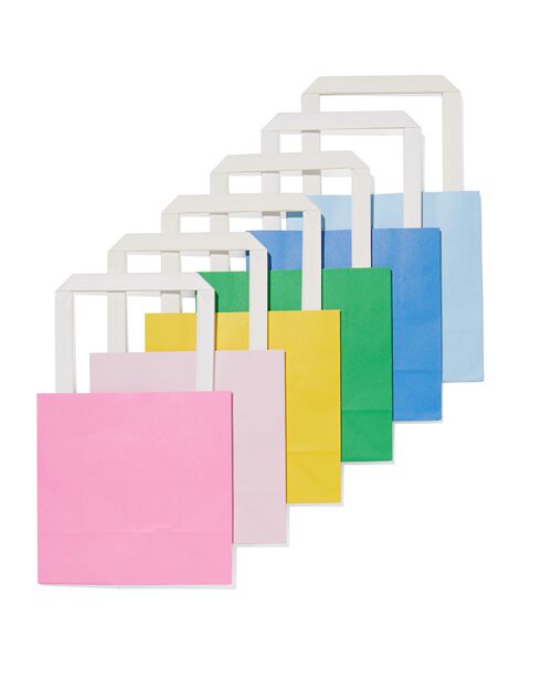 6 sacs cadeaux en papier 13x13x7 uni