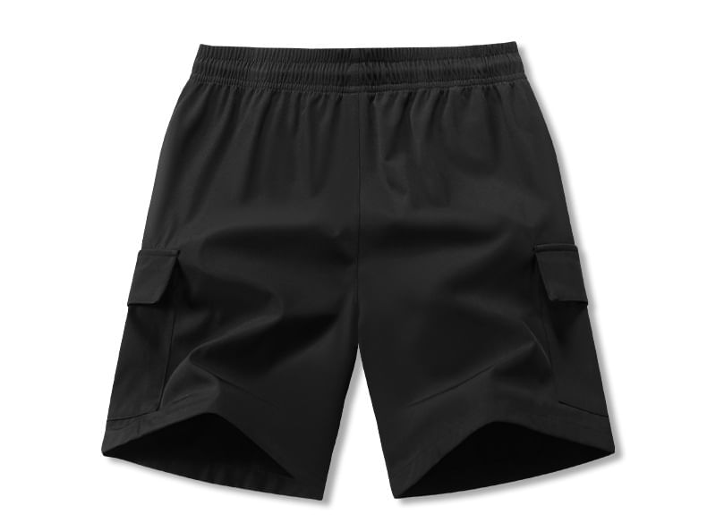 Besto - Effen cargoshorts met trekkoordtaille
