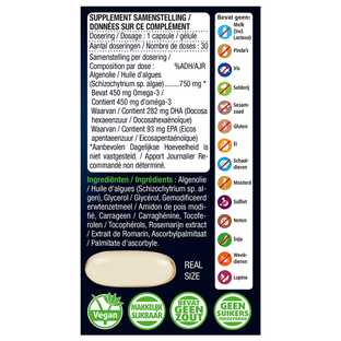 Lucovitaal Omega-3 Vegan 375mg DHA & EPA Capsules 30CP