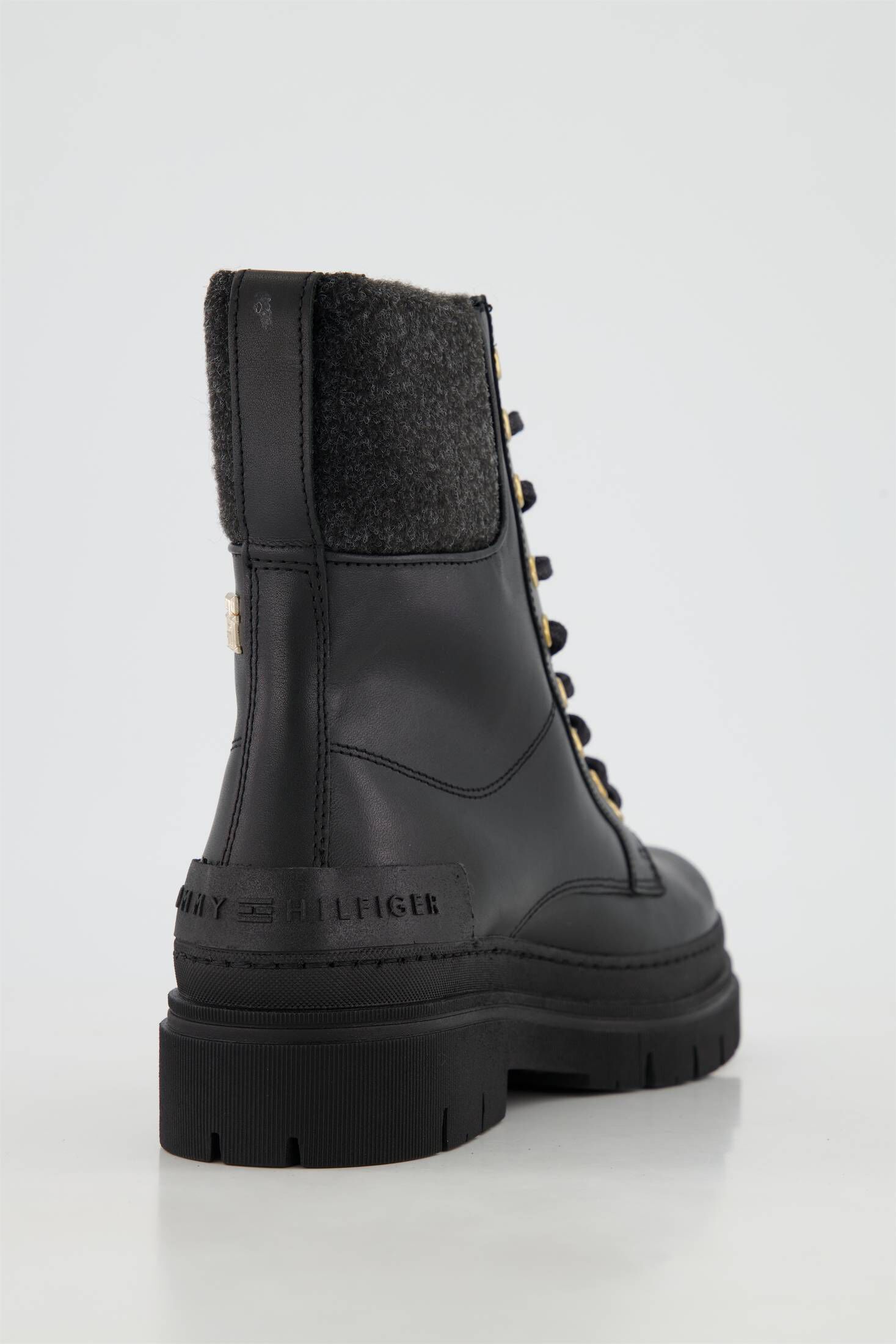 Tommy Hilfiger| Damen Schnürboots FEMININE FELT LACE UP BOOTIE aus Leder