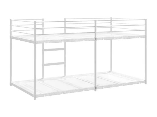 Lit superposé sans matelas blanc 75x190 cm acier