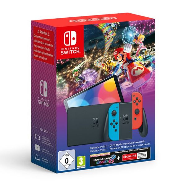 Nintendo Switch OLED 64GB   Mario Kart 8 Deluxe   Subscrição 3 meses Nintendo Switch