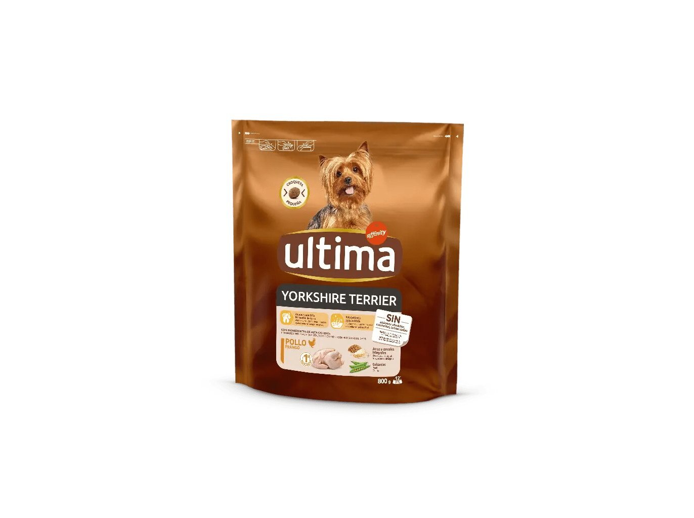 RAÇÃO PARA CÃO ULTIMA YORKSHIRE TERRIER COM FRANGO 800G
