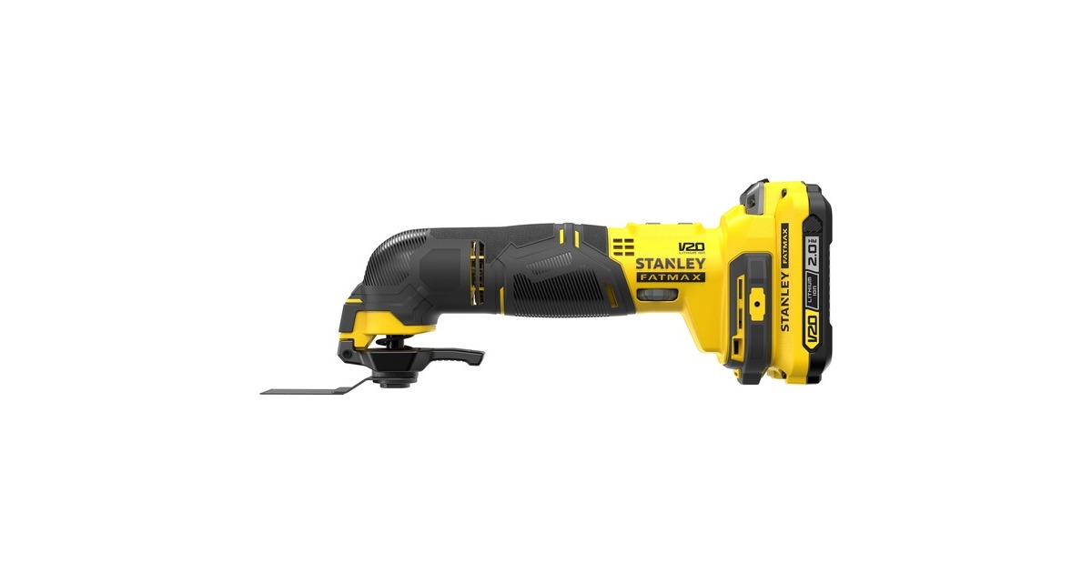 StanleyFATMAX V20 18V Multitool multifunctioneel gereedschap  (Geel/zwart, Koffer, 2 accu's (2.0Ah) en oplader (2A) inbegrepen)
