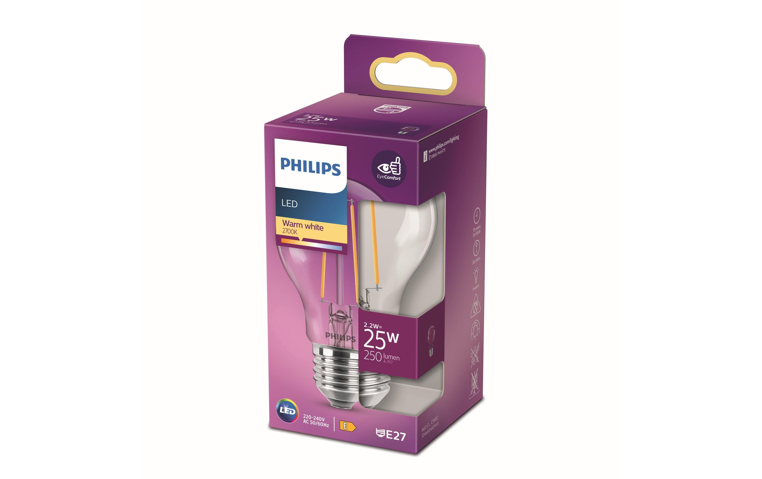 Lampe LEDcla 25W E27 A60 WW CL ND WarmweissLeuchtmittel A60 mit klarem Glas
