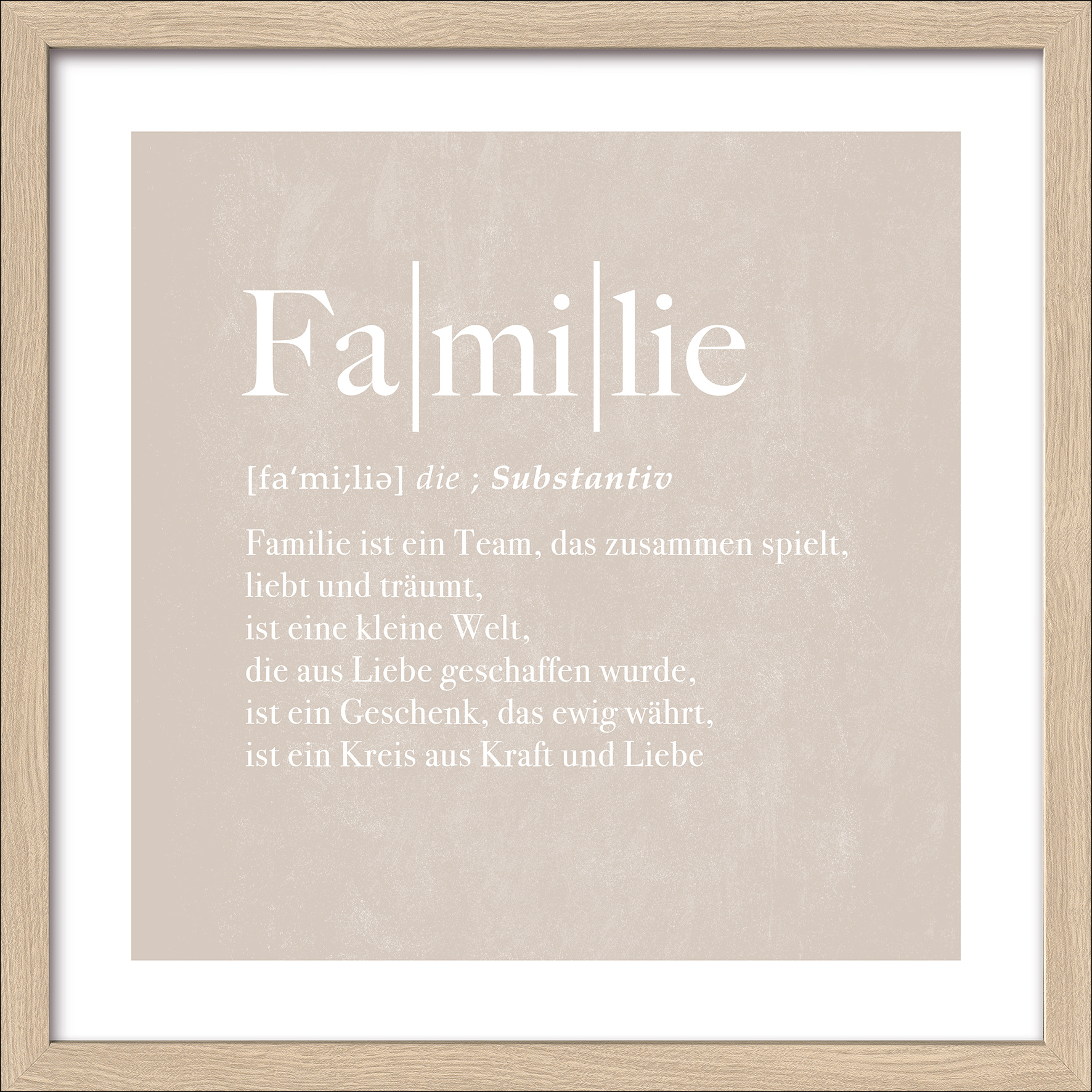 Gerahmtes Bild FAMILIE