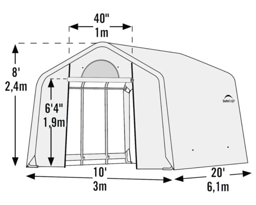 ShelterLogic 300x610 cm witte foliekas