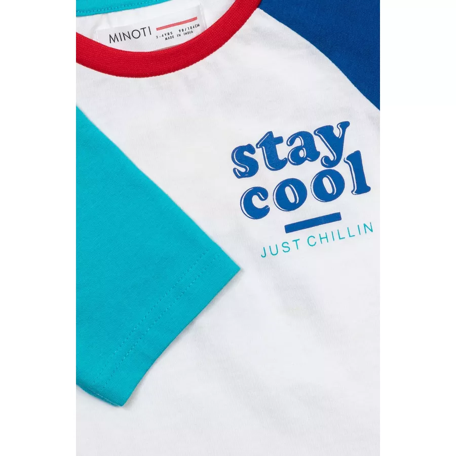MINOTI T-Shirt Stay Cool WeißBlauGrün