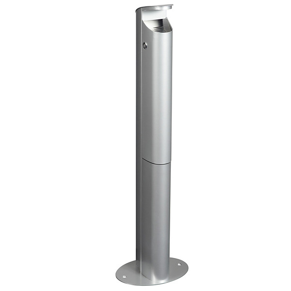 Cendrier sur pied Rossignol Koa avec serrure 2,5 L gris métal