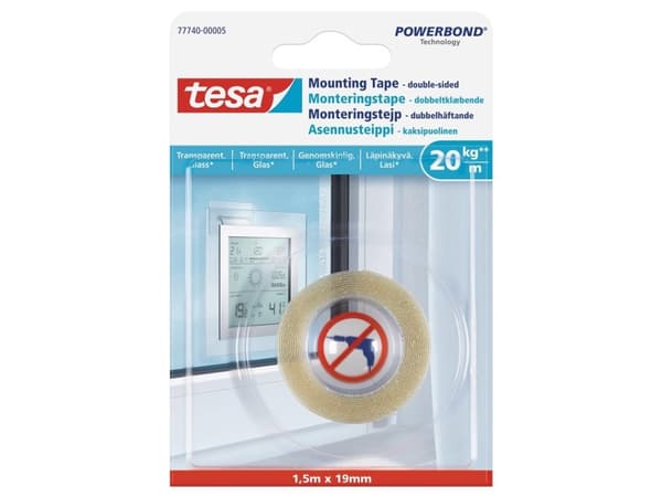 Tesa Tesa Tape Double-Side 1.5Mx19mm Trans For Win