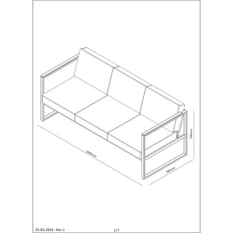 Ohio 3-personers loungesofa - sandy grey