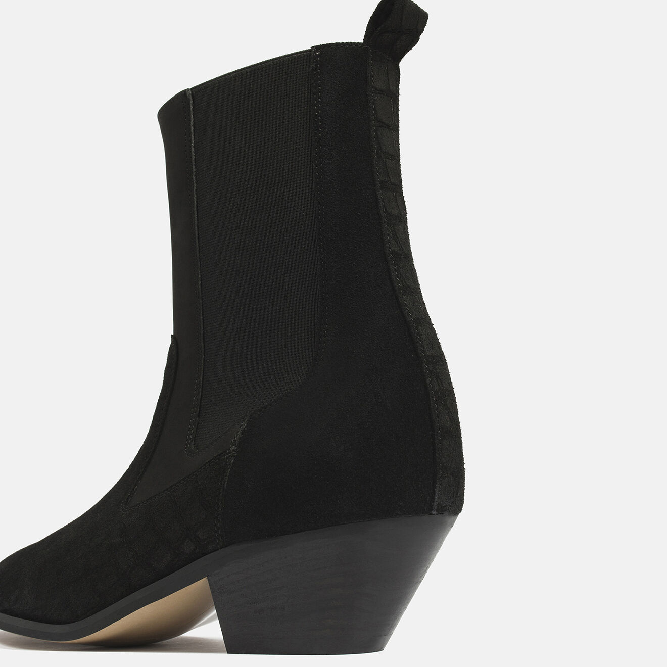 L37 Chelsea boots en Velours de Cuir Upside Down noires - Talon 5 cm