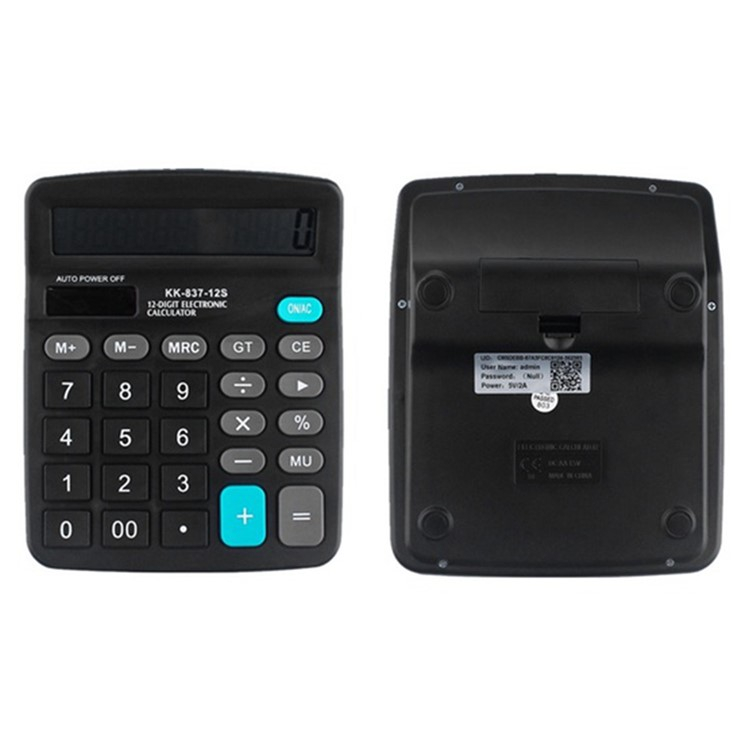 Taschenrechner mit integrierter Mini WiFi IP Kamera Full HD 1080p mit Akku (1500mAh)   Micro SD Kartenslot (iOS/Android) - Schwarz