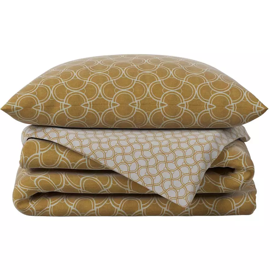 hibboux® Bettwäsche-Set Waves - Mustard Mustard