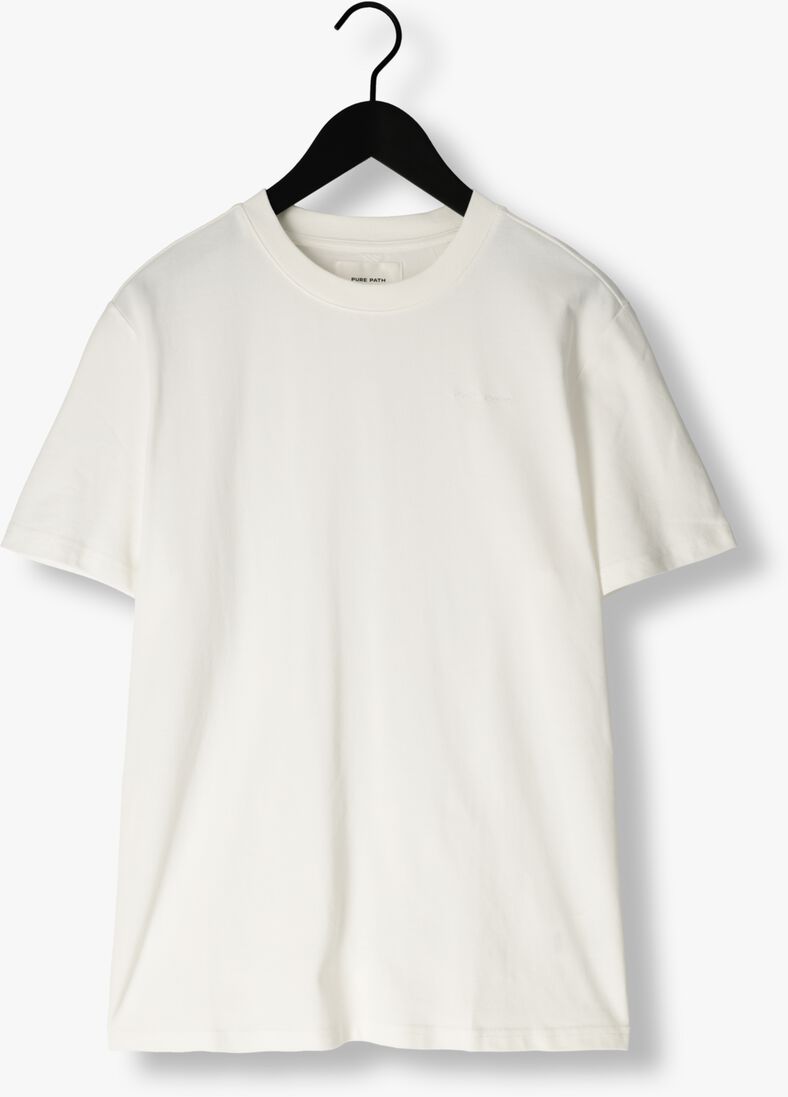 PURE PATH gebroken wit pure path t-shirt pique thirt with embroidery on the chest