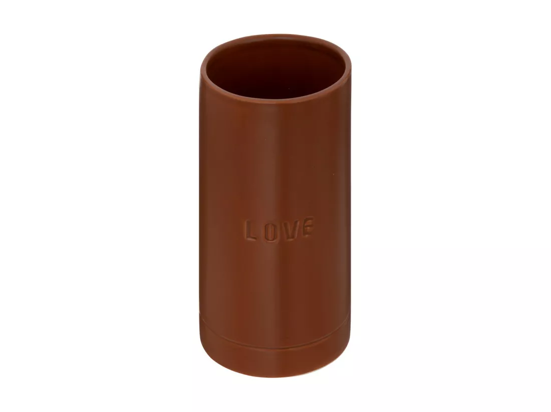 Vase en Céramique émaillée Marron Caramel D 10 x H 20 cm