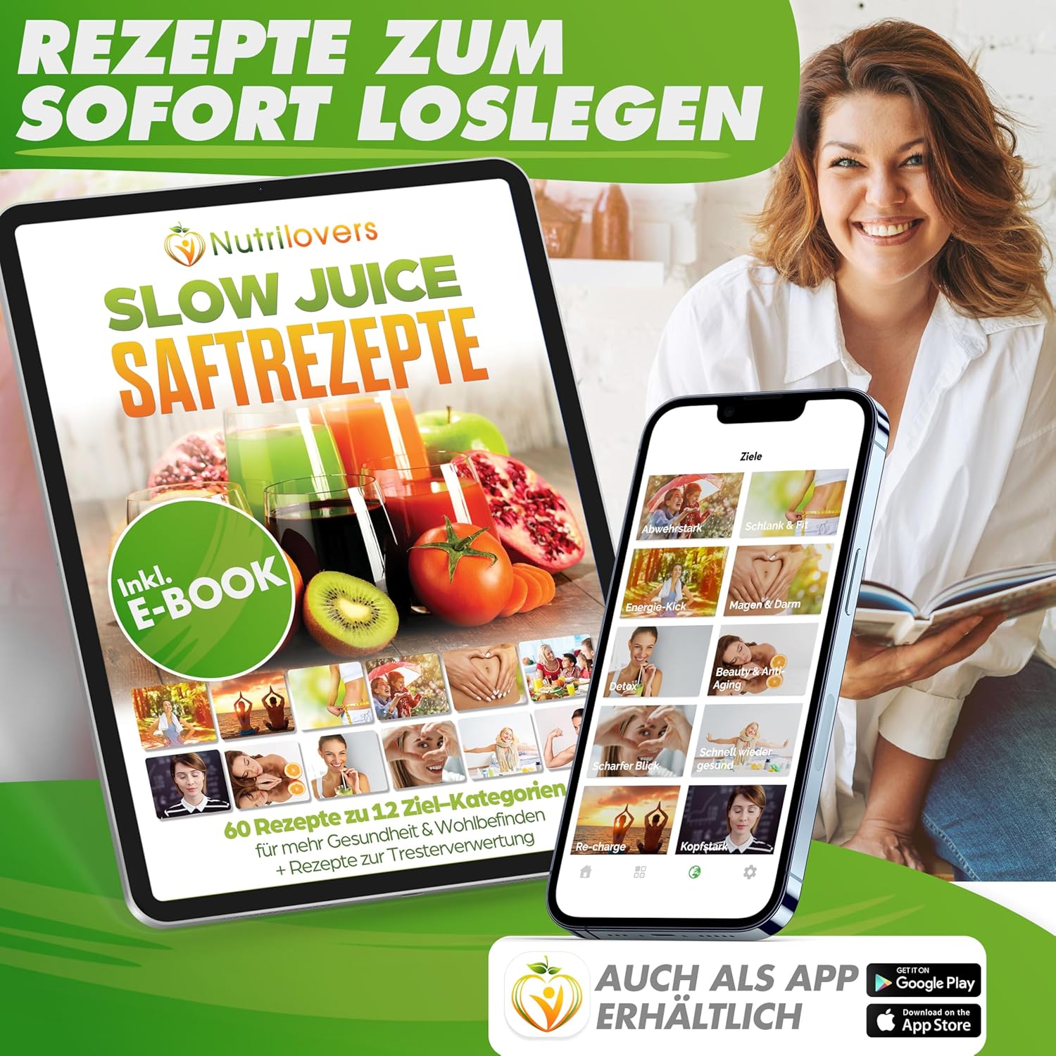 Nutrilovers Entsafter Slow Juicer MINI-PRESS Obst und Gemüse - Deutsche Marke - Kompaktes Design Edelstahl, 100% BPA-frei, Leichte Reinigung - Inkl. Rezepte-Ebook + Nutri-App