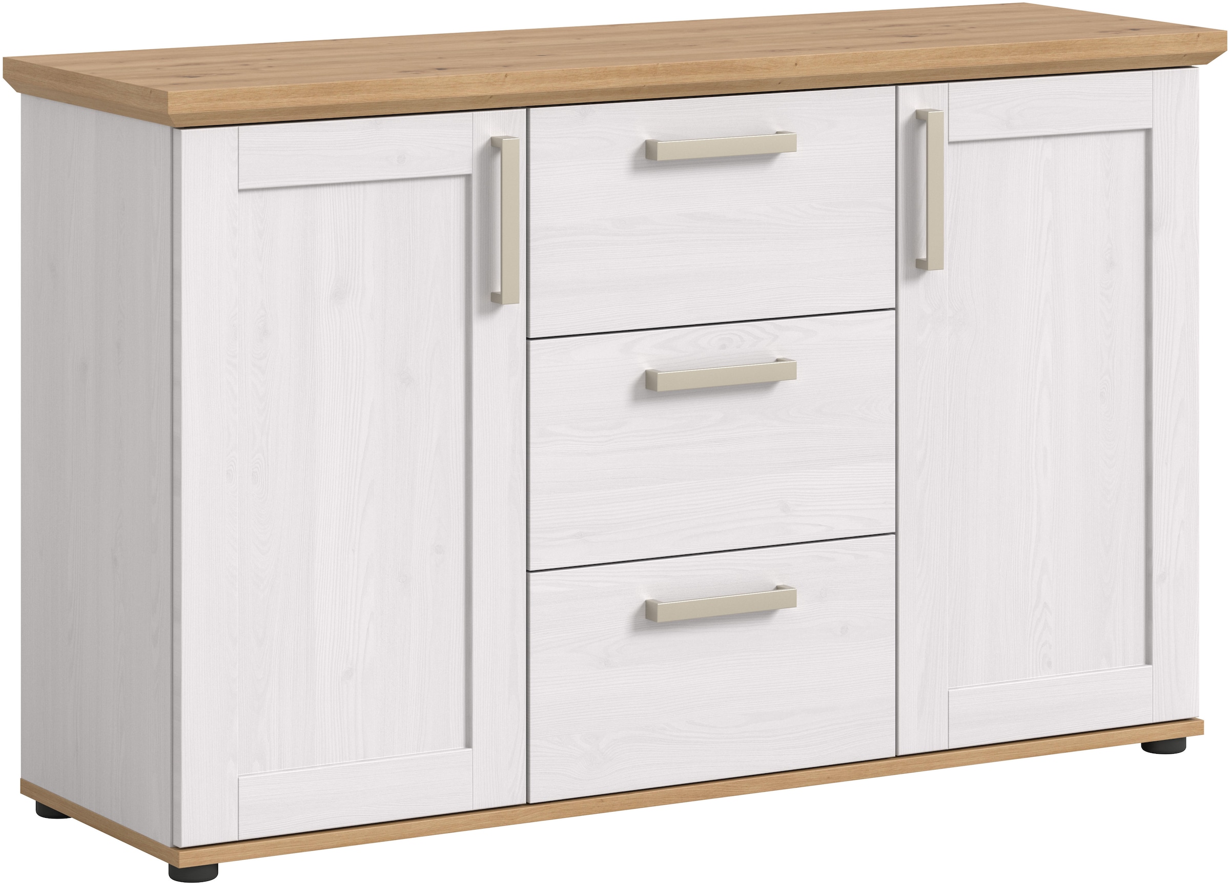 Home affaire Sideboard »Cosenza« Cosenza Sideboard 129 cm, 2 Türen, 4 Fächer, Sideboard, Wohnzimmer