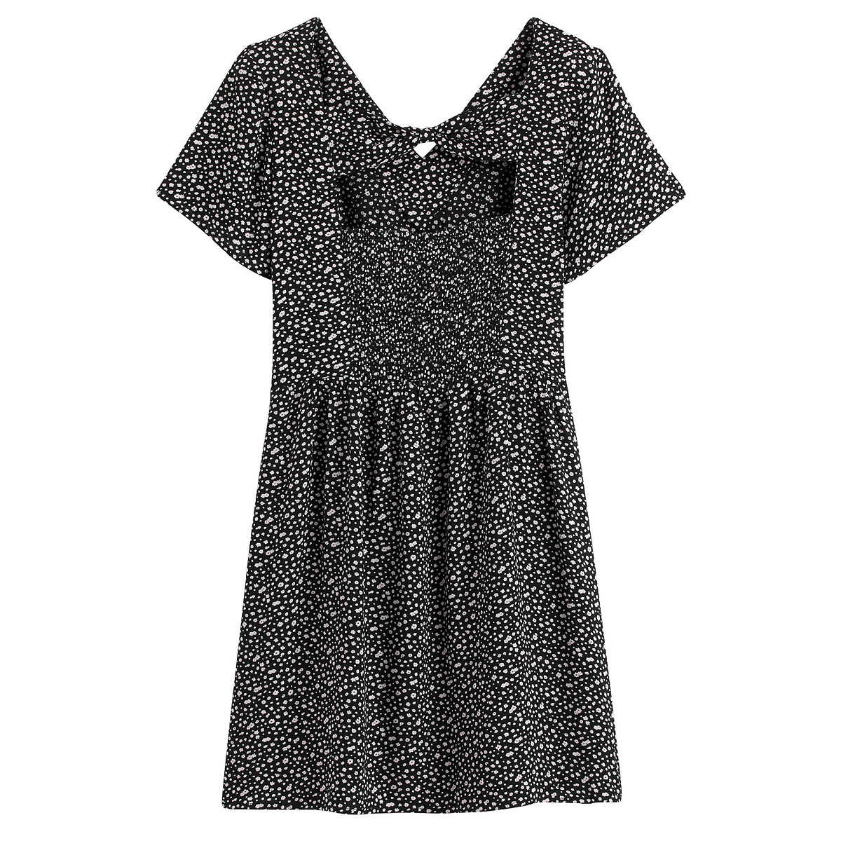 COLEÇÕES LA REDOUTE<br>Vestido com estampa floral e detalhes vazados nas costas