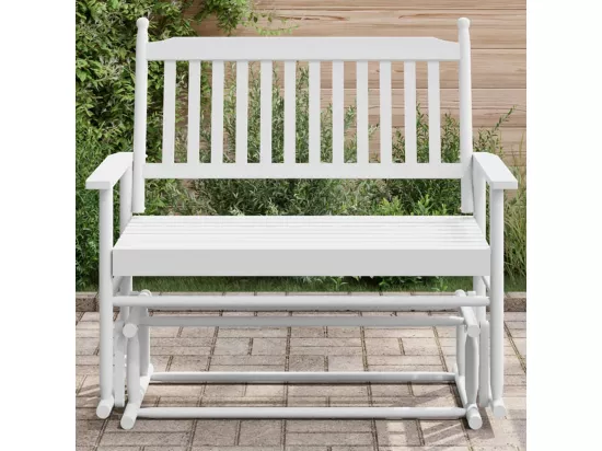 Banc balancelle blanc 118x70x104,5 cm bois massif de peuplier