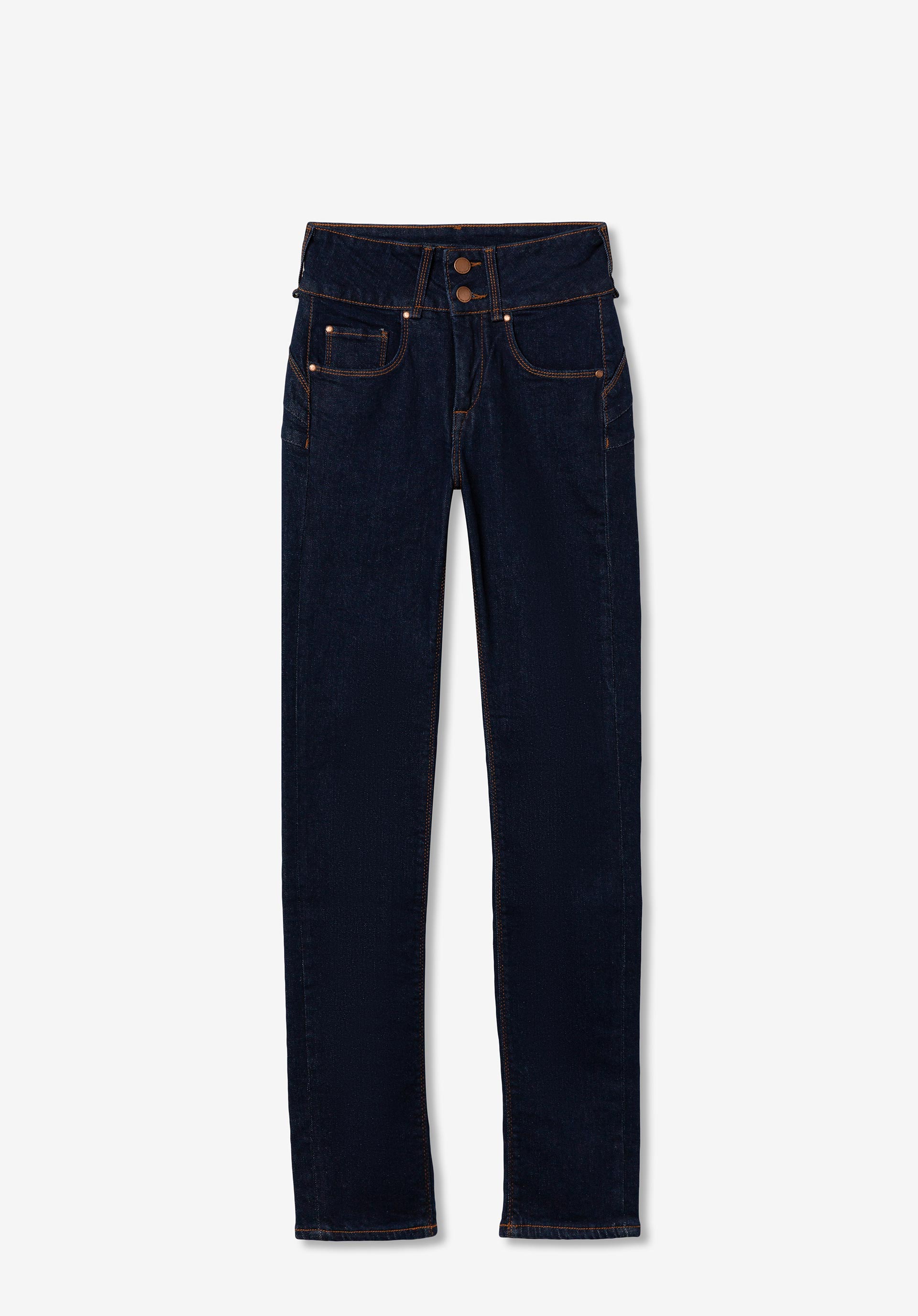 Jeans Double-up Slim de Cintura Alta