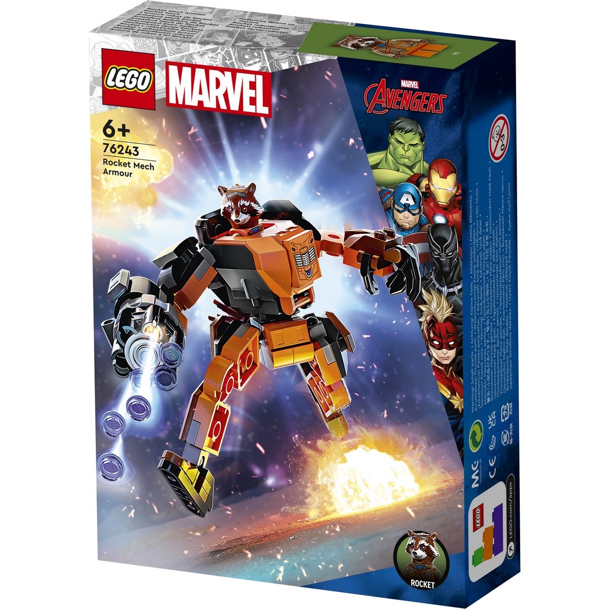 L'armure robot de Rocket Lego Marvel 76243