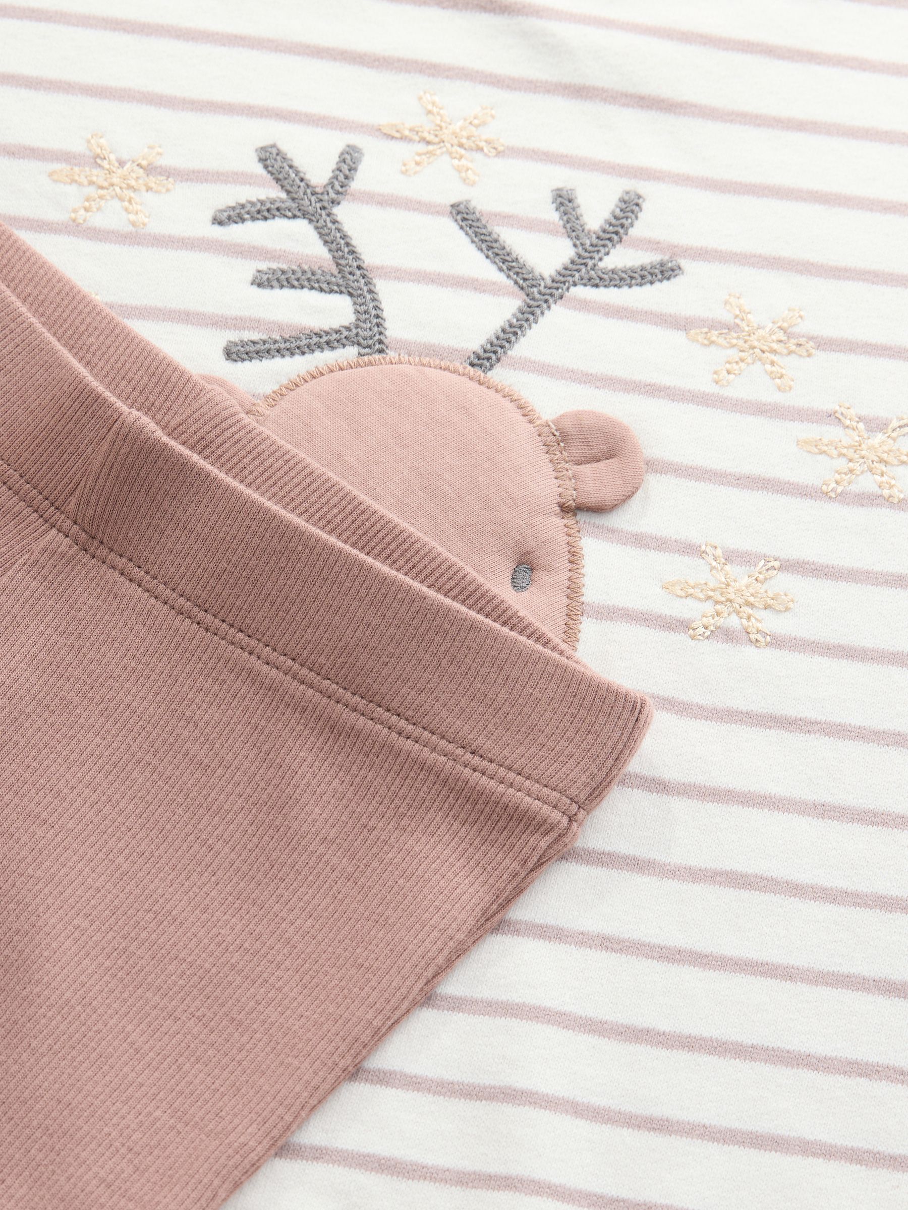 Naturel met rendier - Set met top met lange mouwen en uitlopende broek (3mnd -7jr)