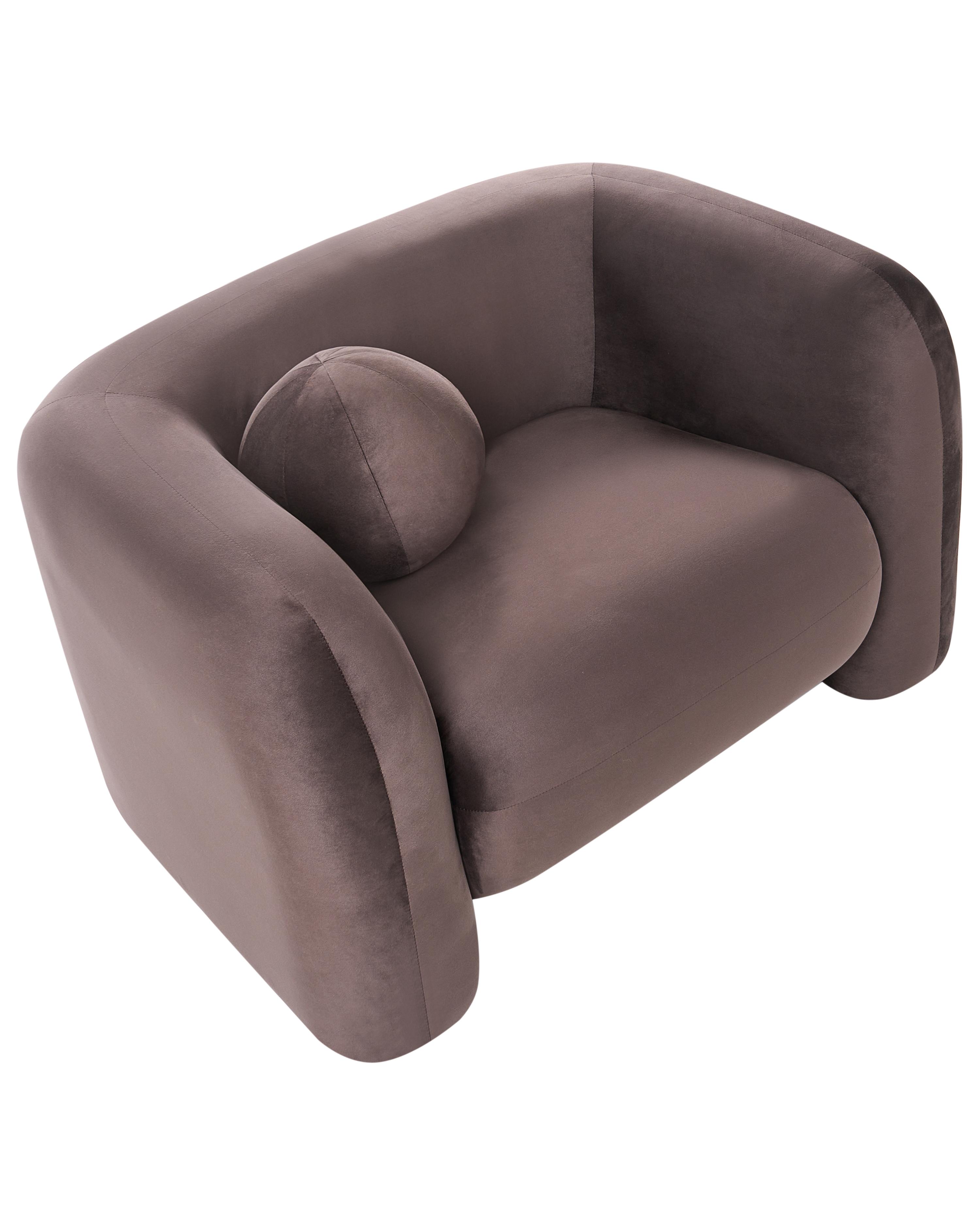 Fauteuil LEIREN Fluweel Donkerbruin