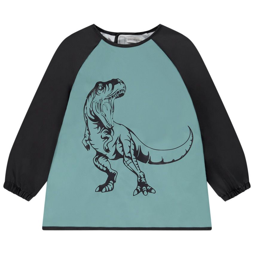 Tablier manches longues print T-Rex pour garçon - Bleu marine